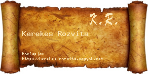 Kerekes Rozvita névjegykártya